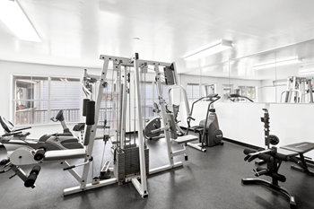 a gym with a lot of exercise equipment